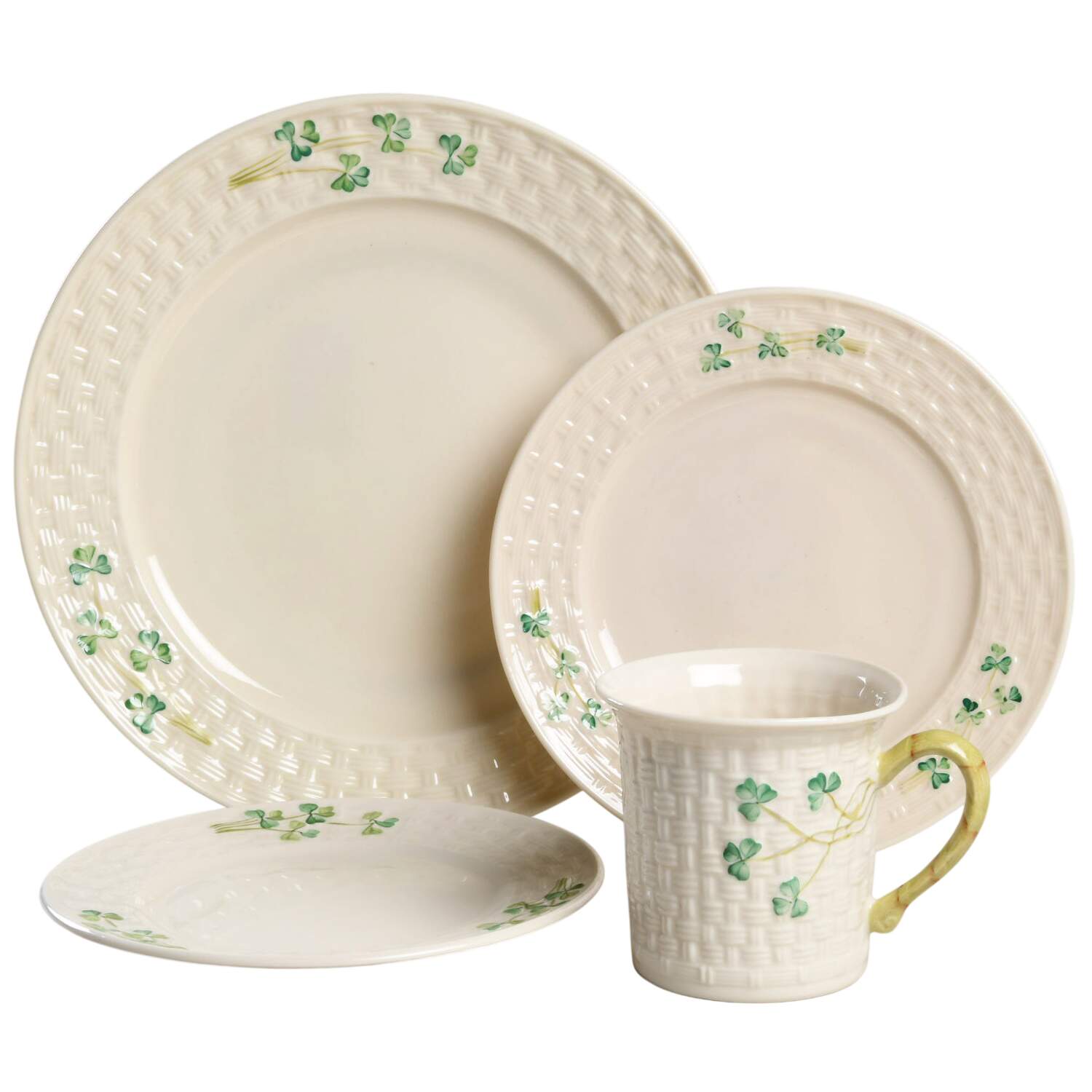 Shamrock 32  Piece Estate Set by Belleek Pottery (Ireland)-1