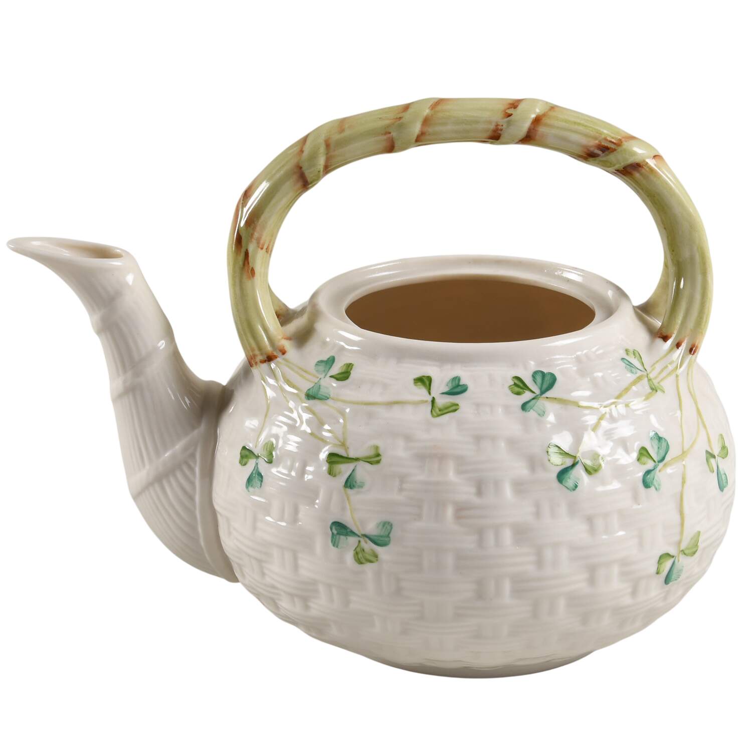 Shamrock Teapot No Lid by Belleek Pottery (Ireland)-1
