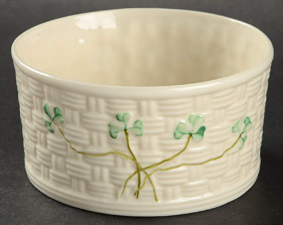 Shamrock Drum Open Sugar Bowl by Belleek Pottery (Ireland)-1