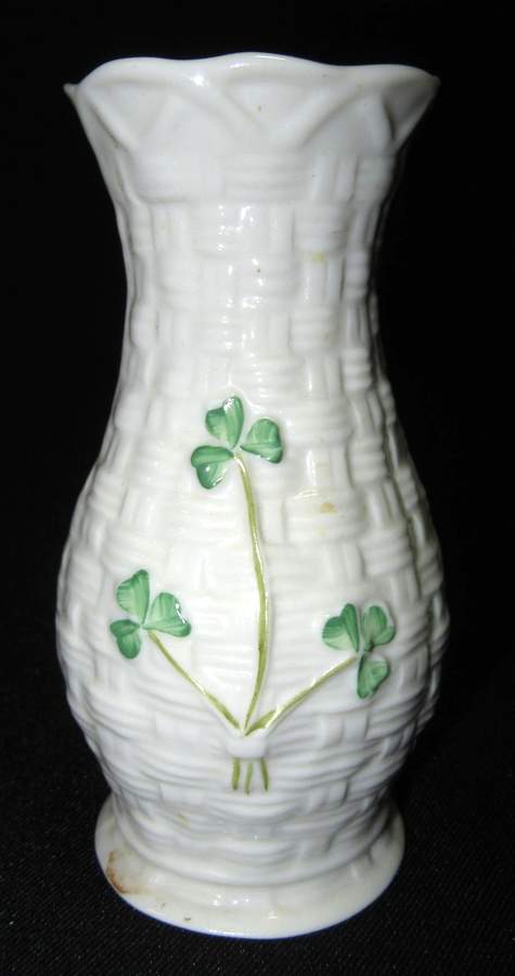 Shamrock 4" Kylemore Vase by Belleek Pottery (Ireland)-1
