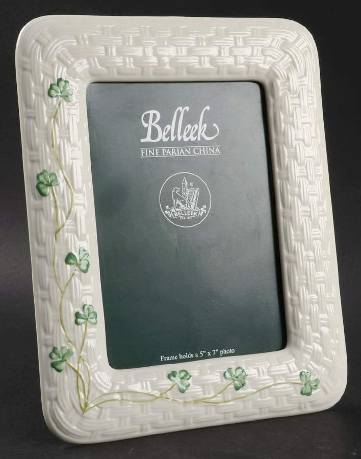 Shamrock 9" Picture Frame by Belleek Pottery (Ireland)-1