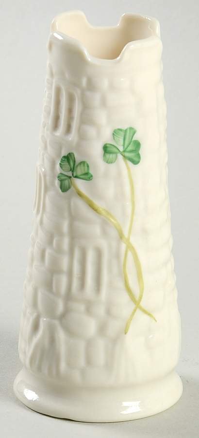 Shamrock 4" Toy Castle Vase by Belleek Pottery (Ireland)-1