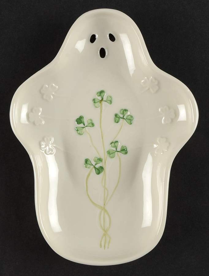 Shamrock Figural Open Candy Dish by Belleek Pottery (Ireland)-1