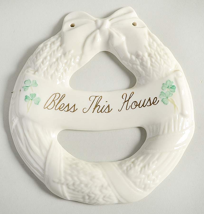 Shamrock Wall Hanging Wreath by Belleek Pottery (Ireland)-1