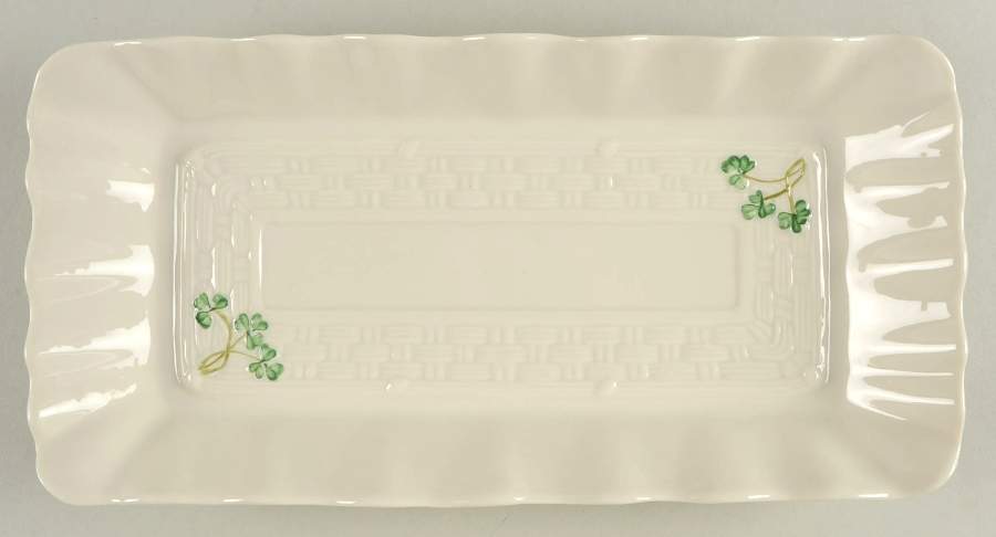 Shamrock 12" Sandwich Tray by Belleek Pottery (Ireland)-1