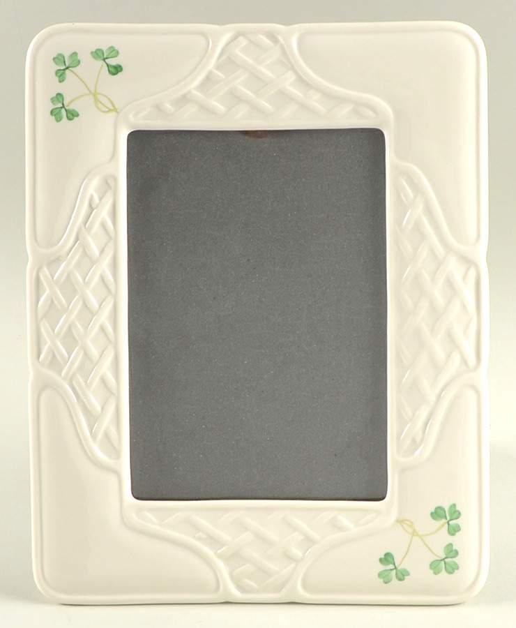 Shamrock Frame-Holds 5" X 7" by Belleek Pottery (Ireland)-1