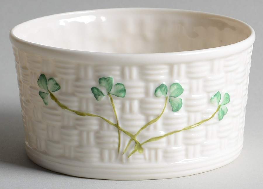Shamrock Open Marmalade Pot by Belleek Pottery (Ireland)-1