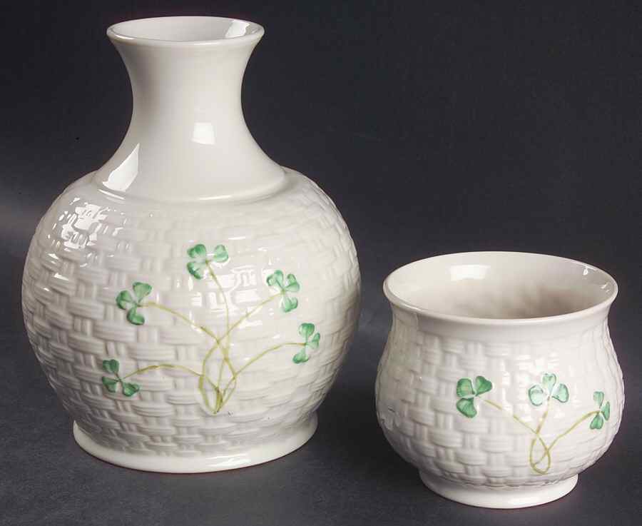 Shamrock 2-Piece Nite Set (Carafe and Tumbler) by Belleek Pottery (Ireland)-1