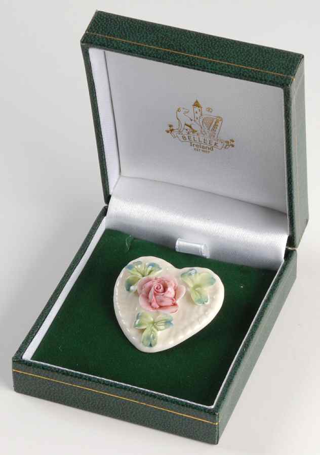Shamrock Brooch by Belleek Pottery (Ireland)-1
