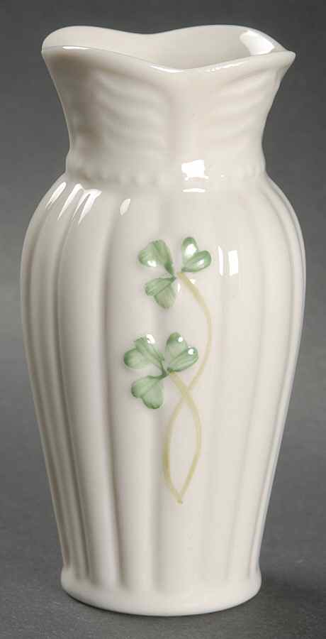 Shamrock 4" Cirrub Bud Vase by Belleek Pottery (Ireland)-1