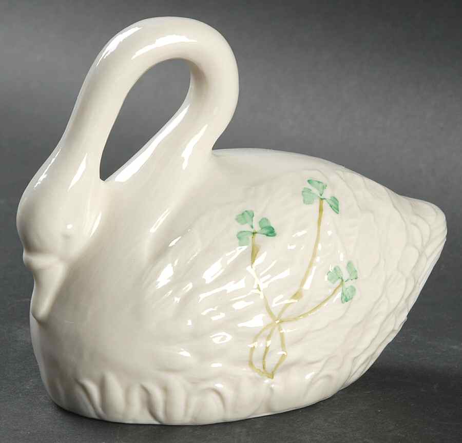 Shamrock Swan Figurine by Belleek Pottery (Ireland)-1
