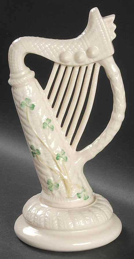 Shamrock 8" Harp by Belleek Pottery (Ireland)-1