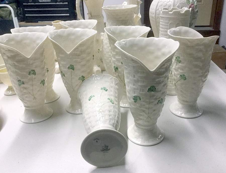 Shamrock Tall Ice Cream Server by Belleek Pottery (Ireland)-1