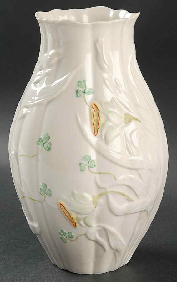 Shamrock 8" Daffodil Vase by Belleek Pottery (Ireland)-1