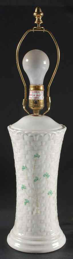 Shamrock 21" Electric Lamp No Shade by Belleek Pottery (Ireland)-1