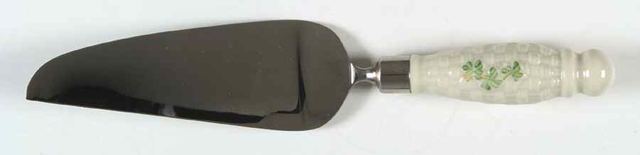 Shamrock Pie & Cake Server with Stainless Blade by Belleek Pottery (Ireland)-1