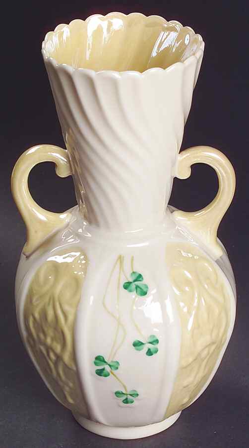 Shamrock 8" Panel Vase by Belleek Pottery (Ireland)-1