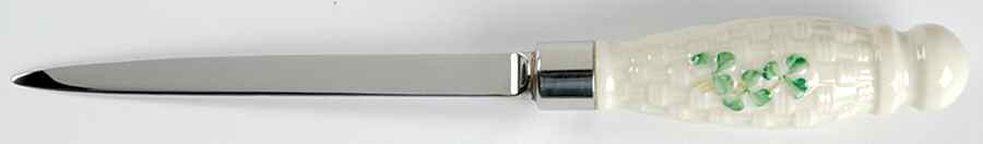 Shamrock Letter Opener by Belleek Pottery (Ireland)-1