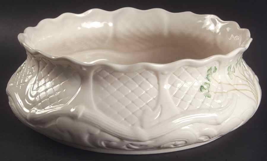 Shamrock Large Dalriada Fruit Bowl by Belleek Pottery (Ireland)-1