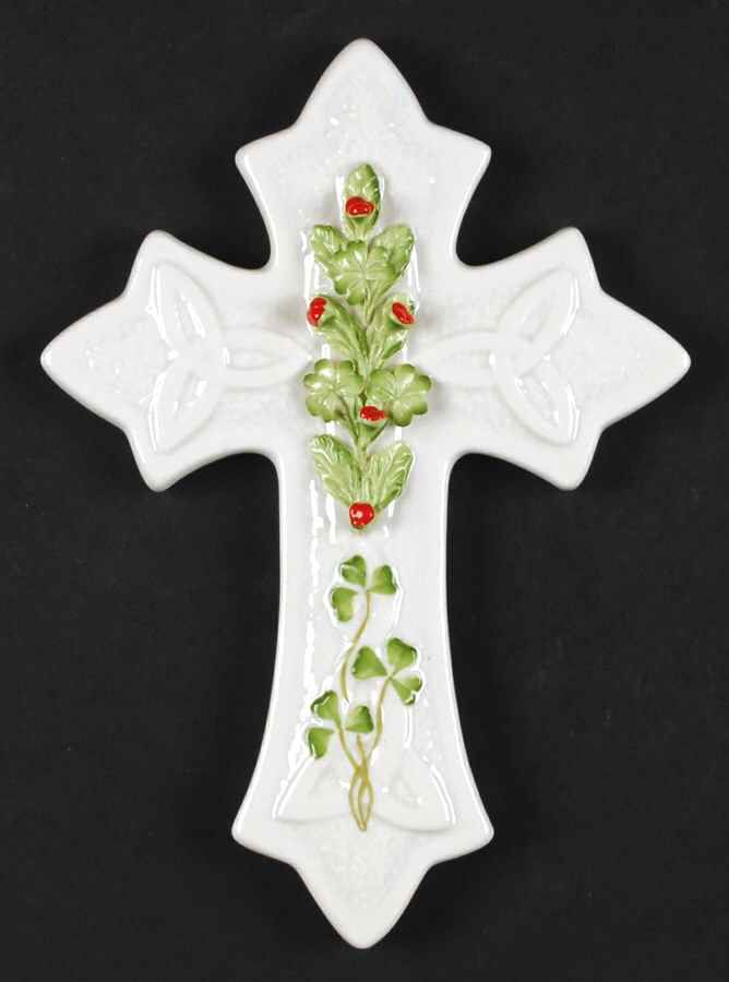 Shamrock Christmas Cross by Belleek Pottery (Ireland)-1