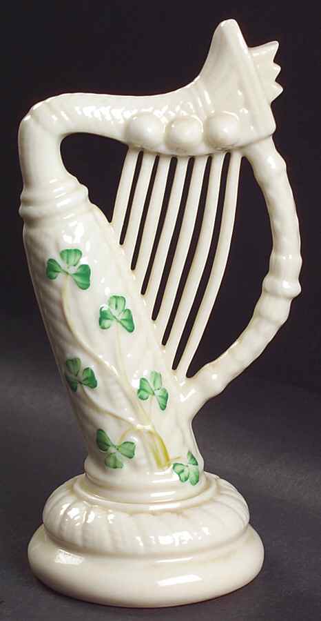 Shamrock 6" Harp by Belleek Pottery (Ireland)-1