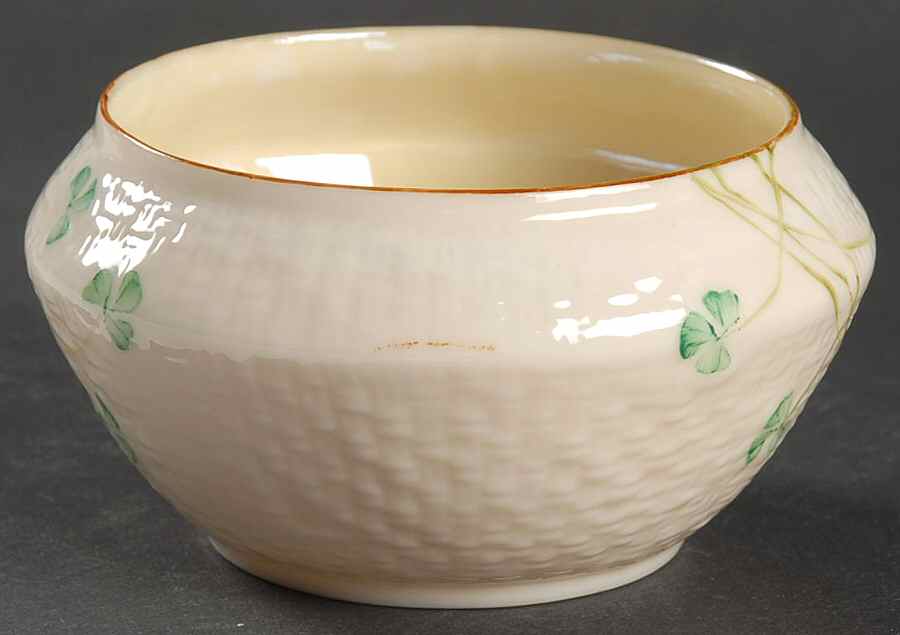 Shamrock Open Sugar Bowl by Belleek Pottery (Ireland)-1