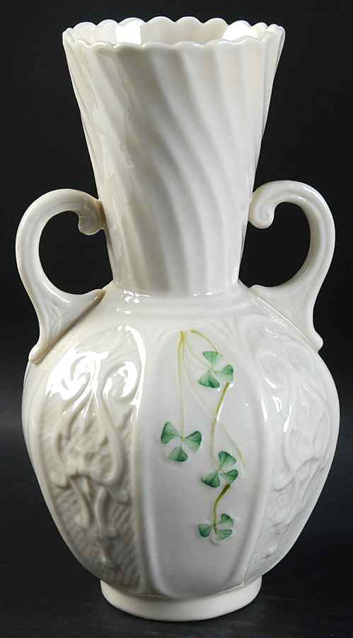 Shamrock 8" Panel Vase by Belleek Pottery (Ireland)-1