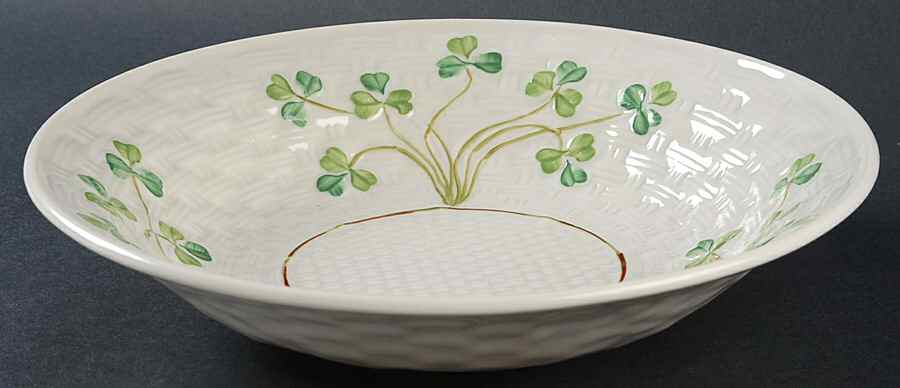 Shamrock 9" Round Bowl by Belleek Pottery (Ireland)-1