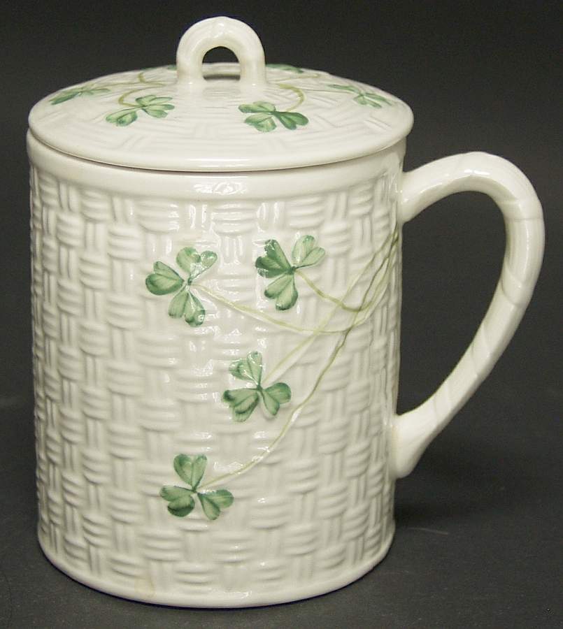 Shamrock Mug & Lid by Belleek Pottery (Ireland)-1