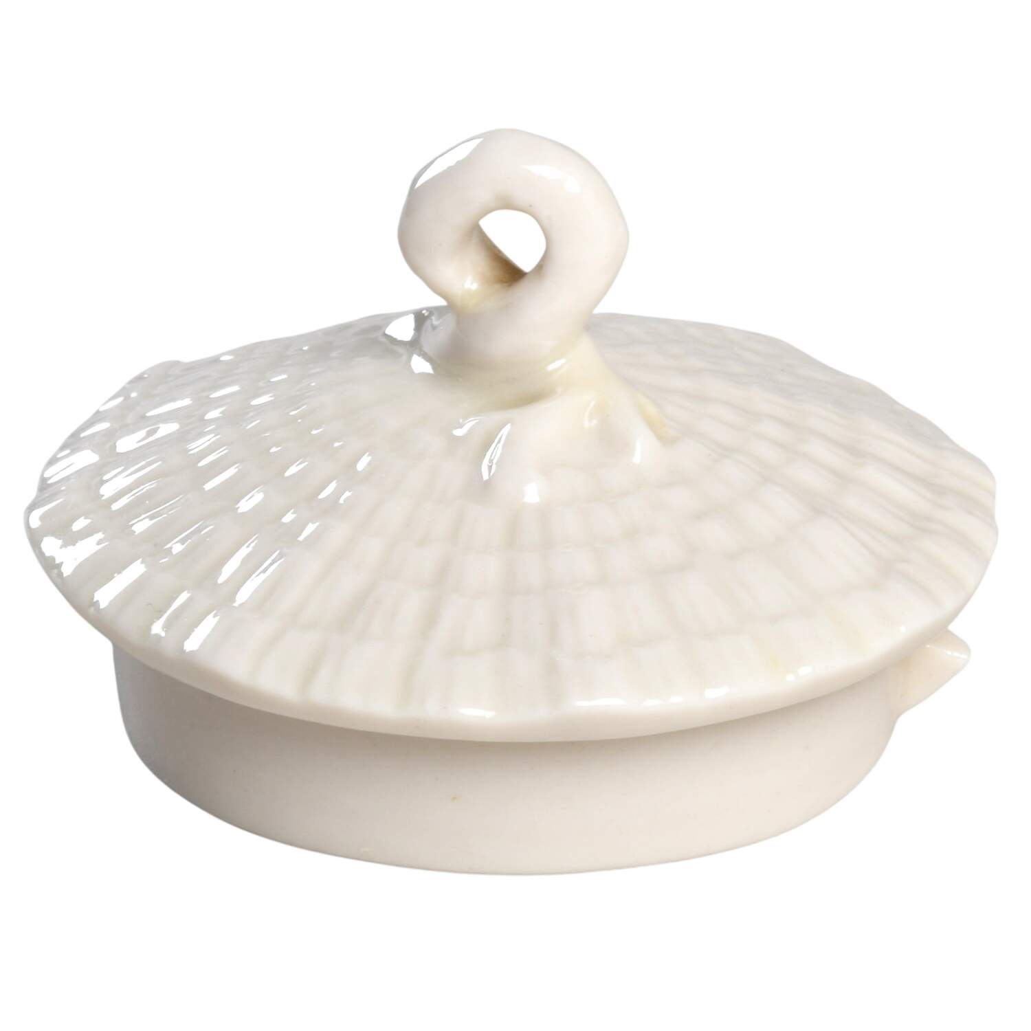 Tridacna White Lid for Mini Teapot by Belleek Pottery (Ireland)-1
