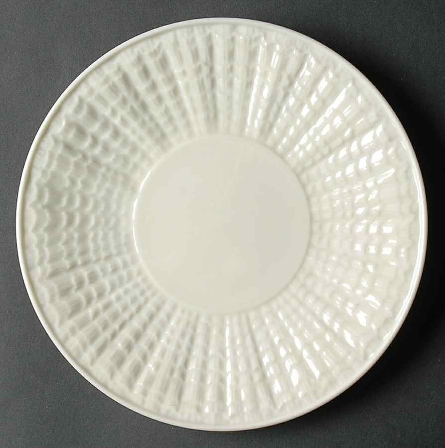 Tridacna White Salad Plate by Belleek Pottery (Ireland)-1