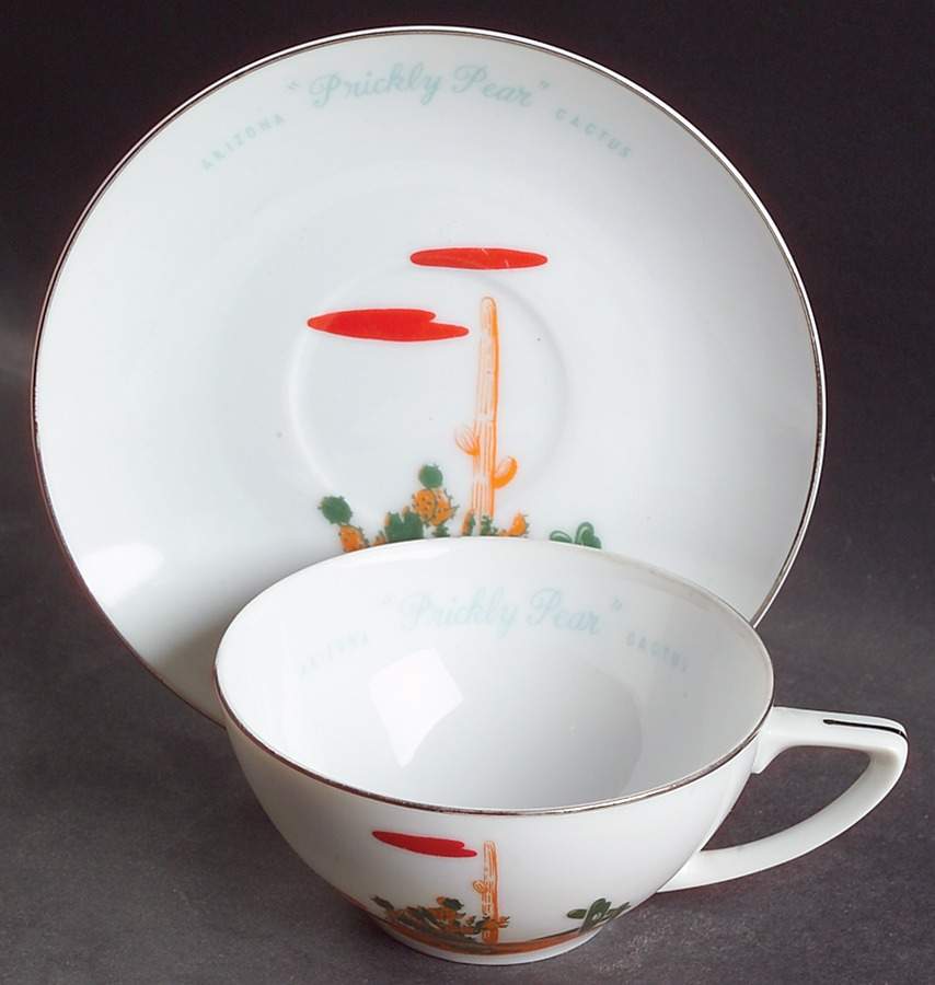Arizona Cactus Flat Cup & Saucer Set by Blakely-1