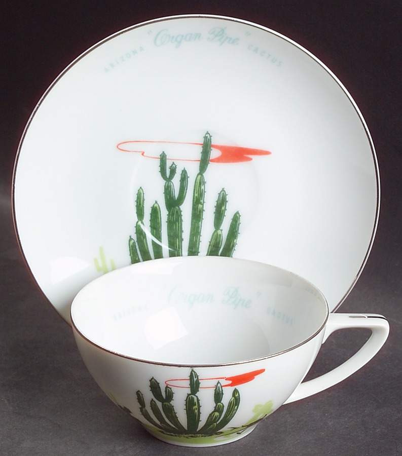 Arizona Cactus Flat Cup & Saucer Set by Blakely-1