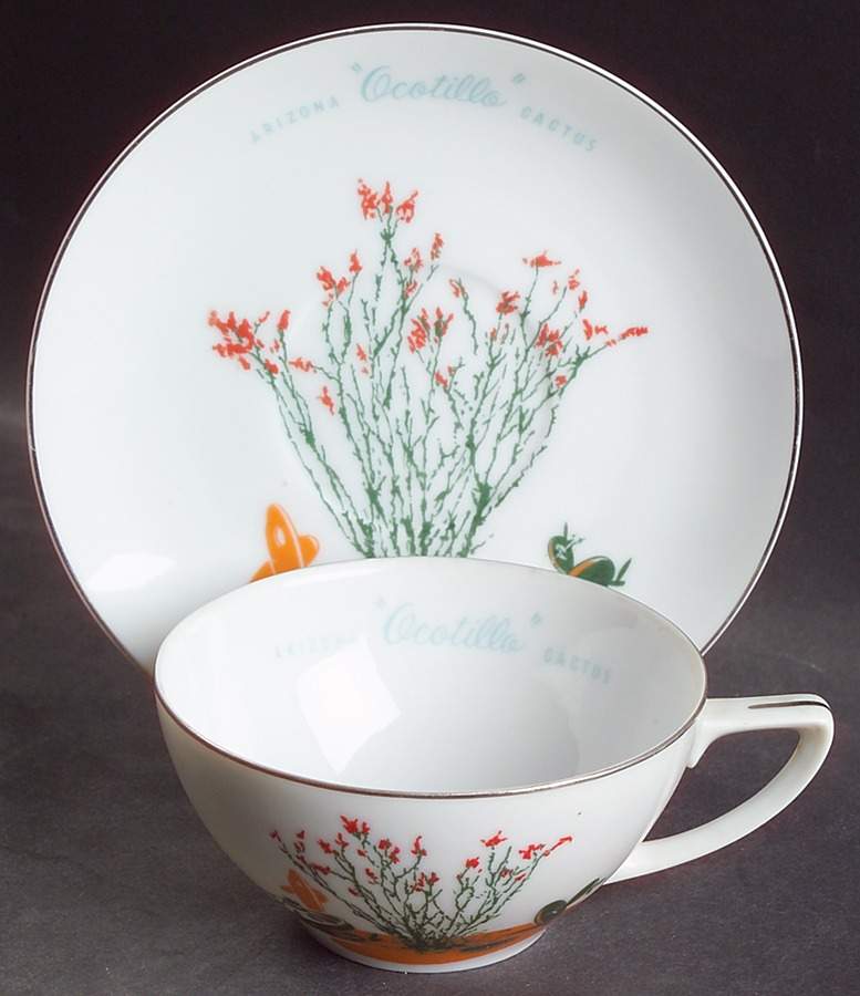 Arizona Cactus Flat Cup & Saucer Set by Blakely-1