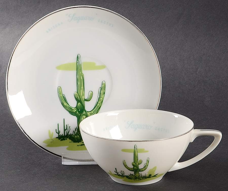 Arizona Cactus Flat Cup & Saucer Set by Blakely-1
