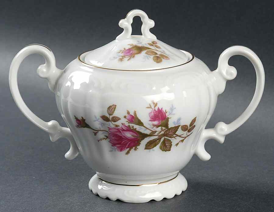 Moss Rose Sugar Bowl & Lid by Bond (Japan)-1