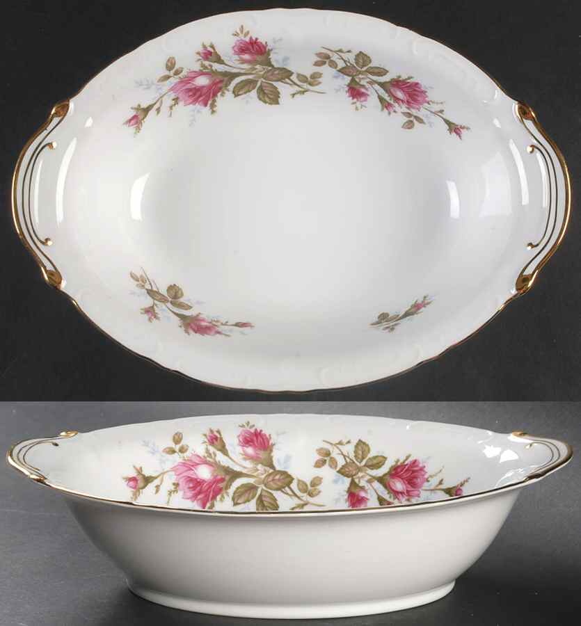 Moss Rose 10" Oval Vegetable Bowl by Bond (Japan)-1