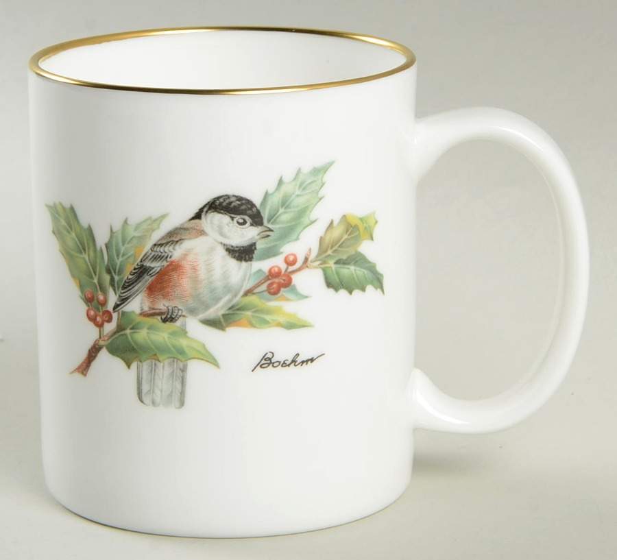 Chickadee & Holly Mug by Boehm-1