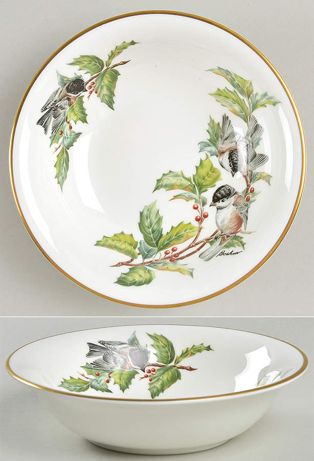 Chickadee & Holly Coupe Cereal Bowl by Boehm-1