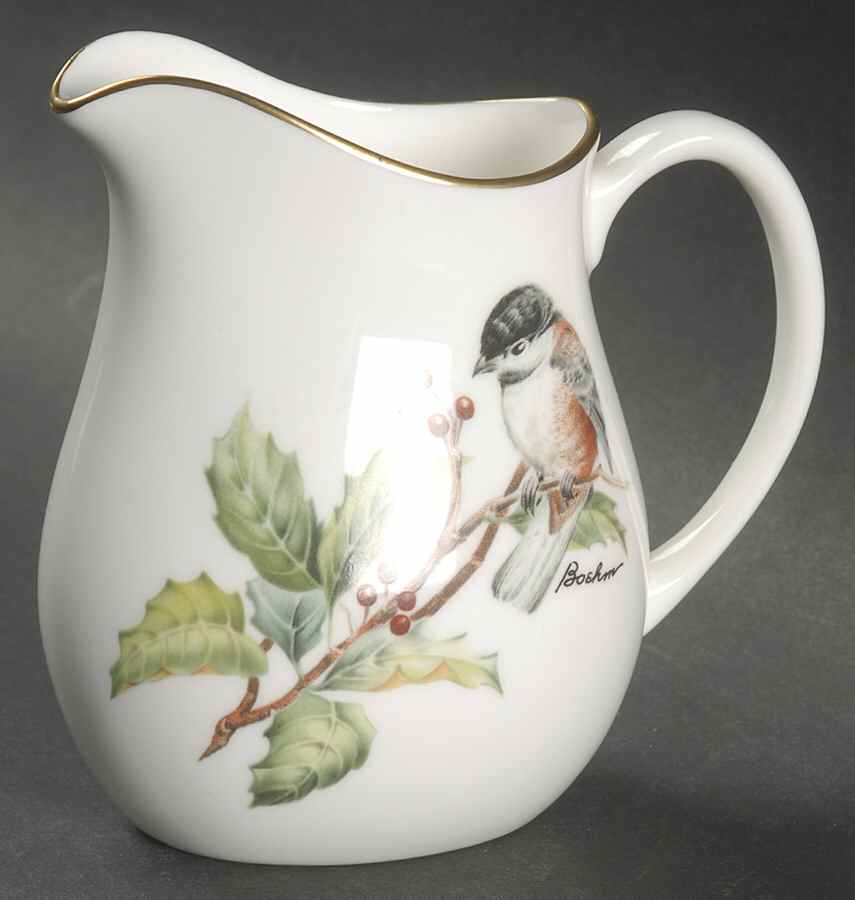 Chickadee & Holly 8 Oz Pitcher by Boehm-1