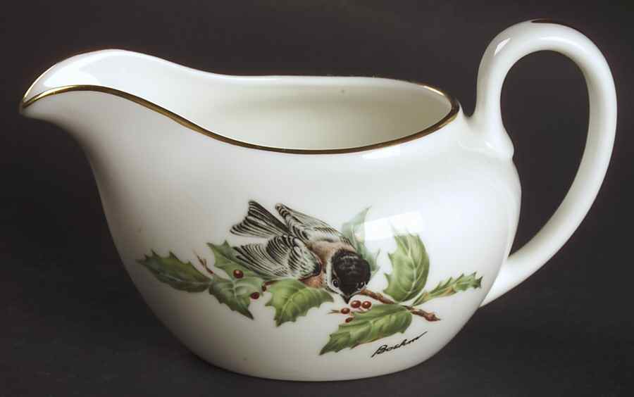 Chickadee & Holly Creamer by Boehm-1