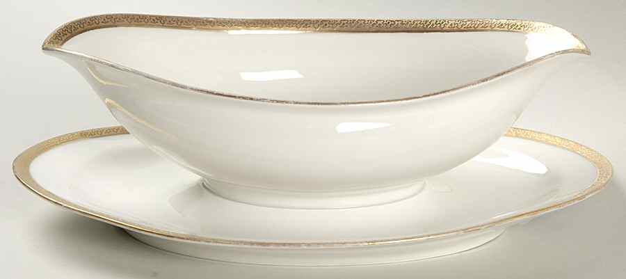 BOG1 Gravy Boat with Attached Underplate by George Borgfeldt-1
