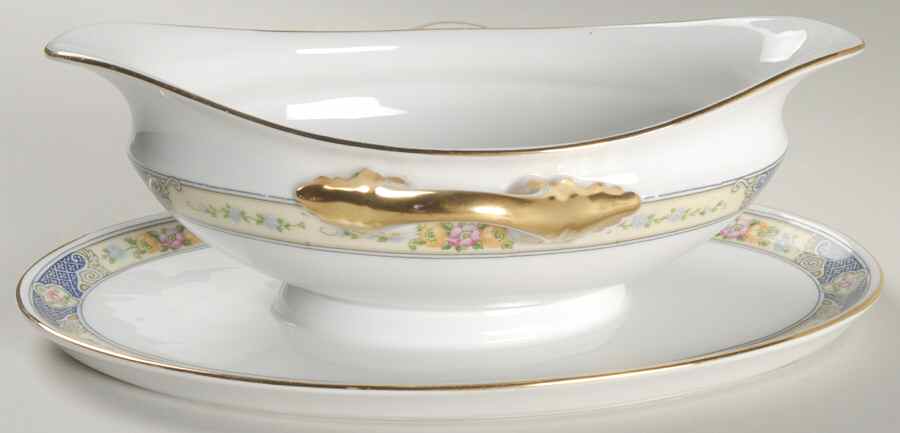 2164 Gravy Boat with Attached Underplate by Bohemia Ceramic Works-1