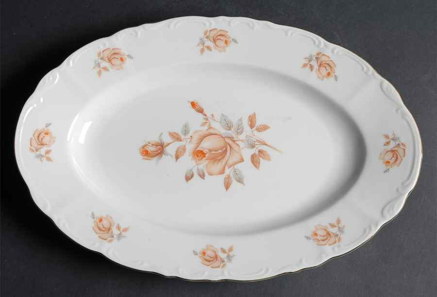 Alpin Rose 12" Oval Serving Platter by Bohemia Ceramic Works-1