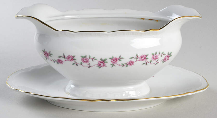 Antoinette Gravy Boat with Attached Underplate by Bohemia Ceramic Works-1