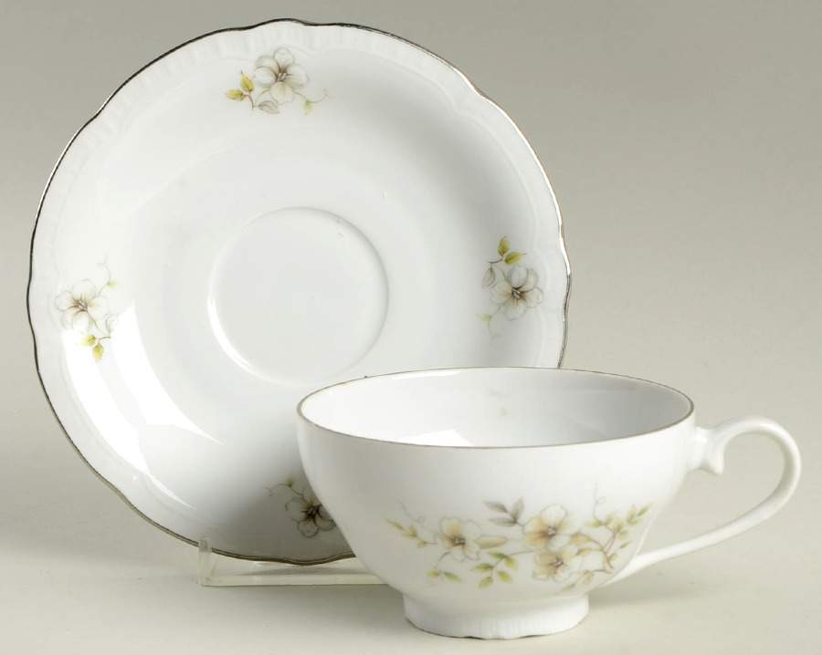 Blossom Flat Cup & Saucer Set by Bohemia Ceramic Works-1