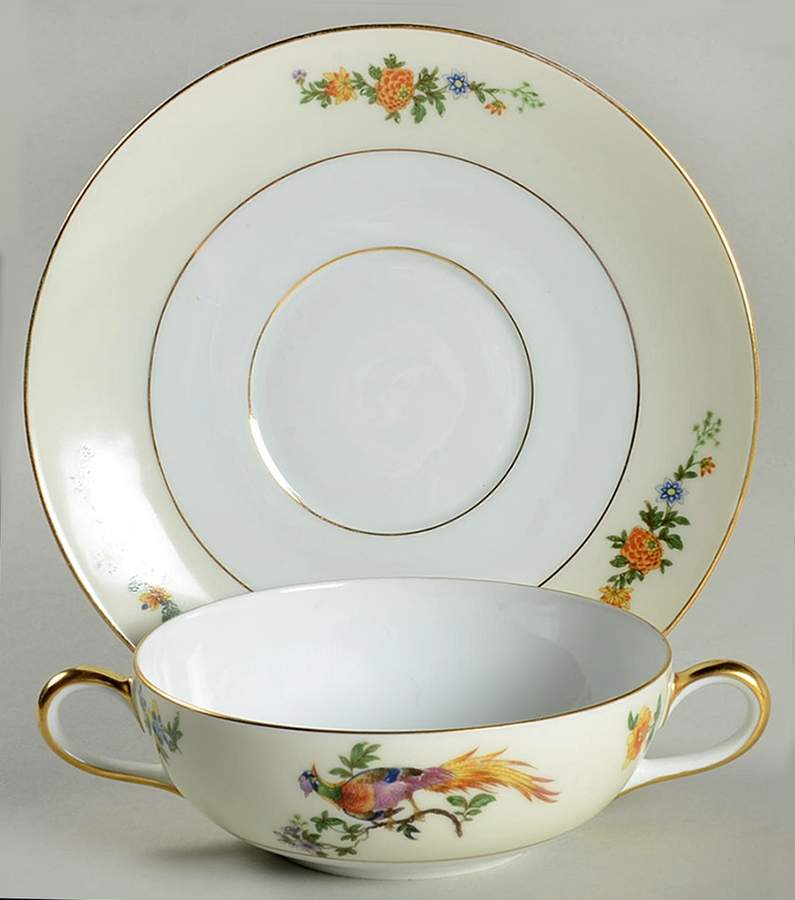 BOH32 Flat Cream Soup Bowl & Saucer Set by Bohemia Ceramic Works-1