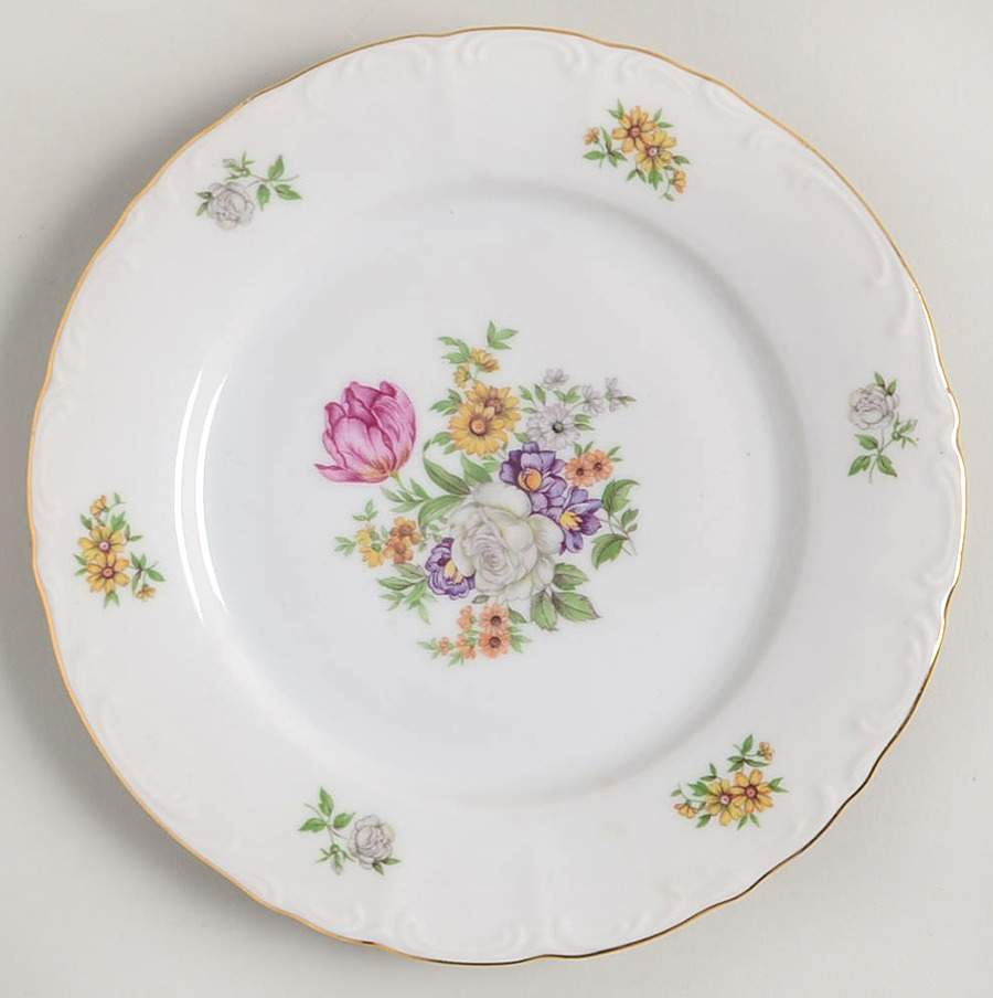 Bouquet (Scroll Edge) Salad Plate by Bohemia Ceramic Works-1
