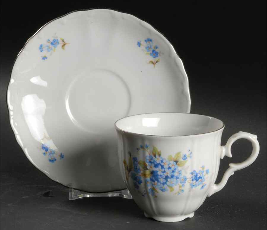Deauville Flat Cup & Saucer Set by Bohemia Ceramic Works-1