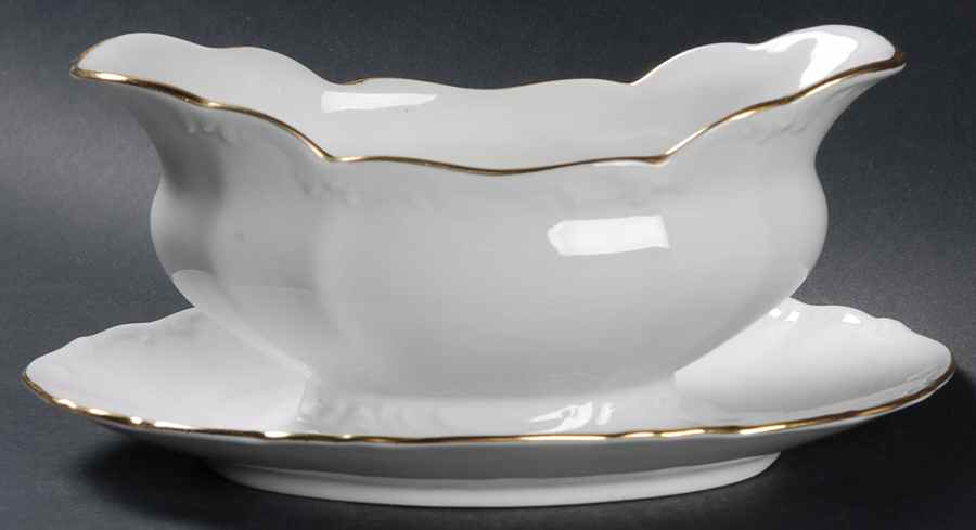 Empress Gravy Boat with Attached Underplate by Bohemia Ceramic Works-1